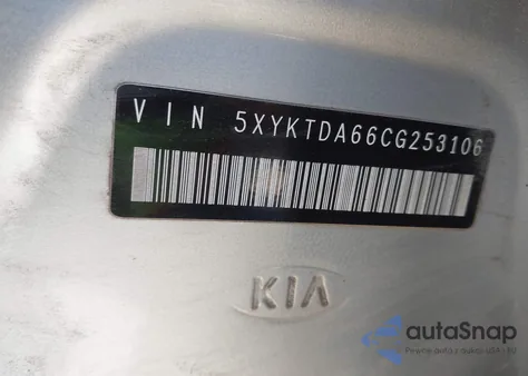 2012 Kia Sorento Lx from USA, damaged, VIN 5XYKTDA66CG253106